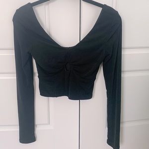 Forever21 Long Sleeve Cutout Crop Top Size S